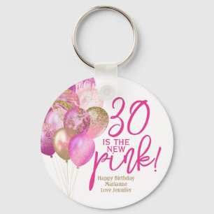 Chaveiro aniversário de 30 anos 30 é o novo rosa
