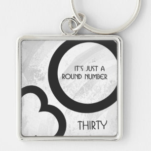 Chaveiro Aniversário de 30 Décadas Branco