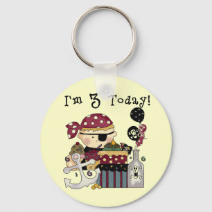 Chaveiro aniversário de 3 anos Pirate Camisetas e presentes