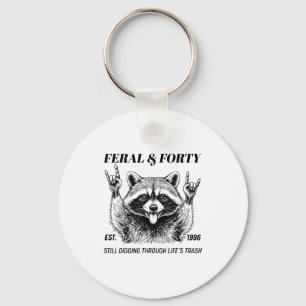 Chaveiro Aniversário de 40 anos engraçado Est 1986 Feral & 