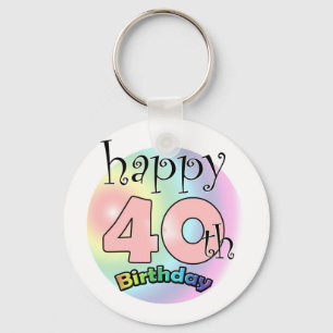 Chaveiro Aniversário de 40 anos Feliz (roze)