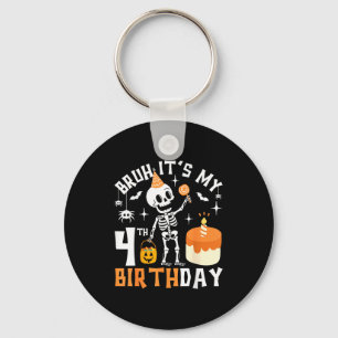 Chaveiro Aniversário de 4 anos de Halloween Bruh-engraçado