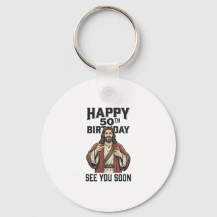 Chaveiro Aniversário de 50 anos Vejo Você Em Breve Design d