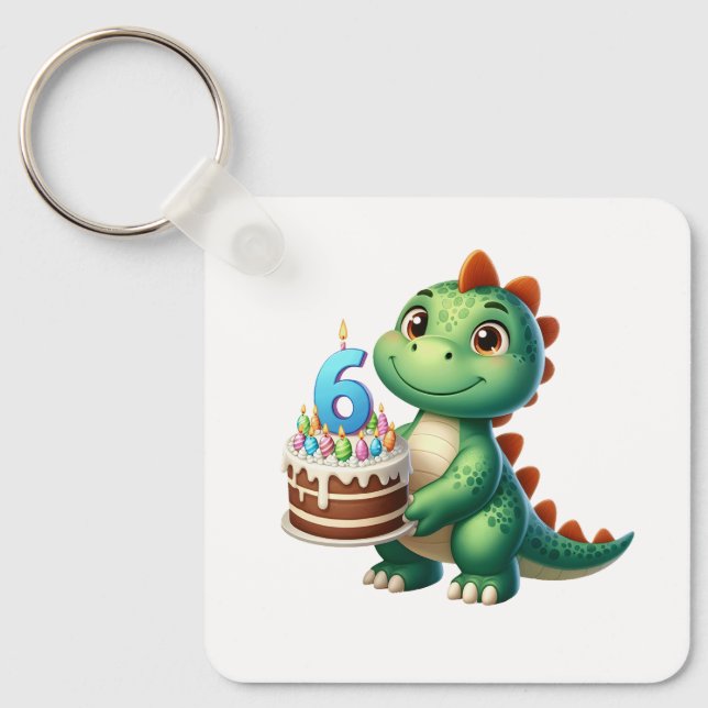 Chaveiro Aniversário de 6 anos do Dino (Frente)