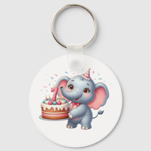 Chaveiro Aniversário de 7 anos do Elefante Fofo
