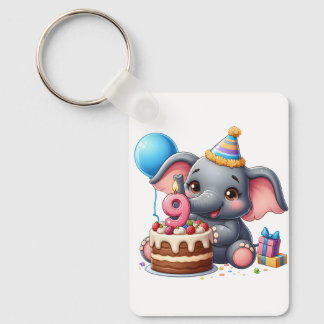 Chaveiro Aniversário de 9 anos do Elefante Fofo
