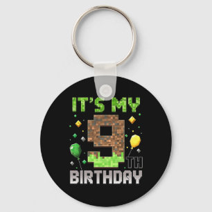 Chaveiro Aniversário de 9 anos do garoto gamer Pixel Vídeo 