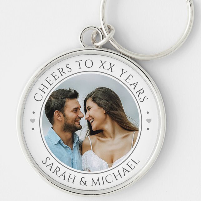 Chaveiro Aniversário de Casamento Foto Personalizada (Frente)