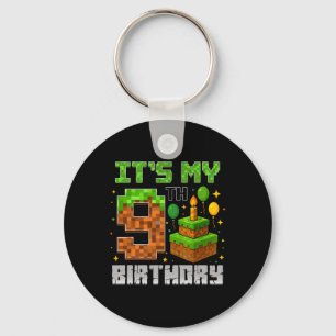 Chaveiro Aniversário É o meu 9º Aniversário Gamer Pixel Boy
