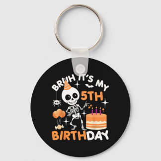 Chaveiro Aniversário engraçado de Halloween Esqueleto Bruh 