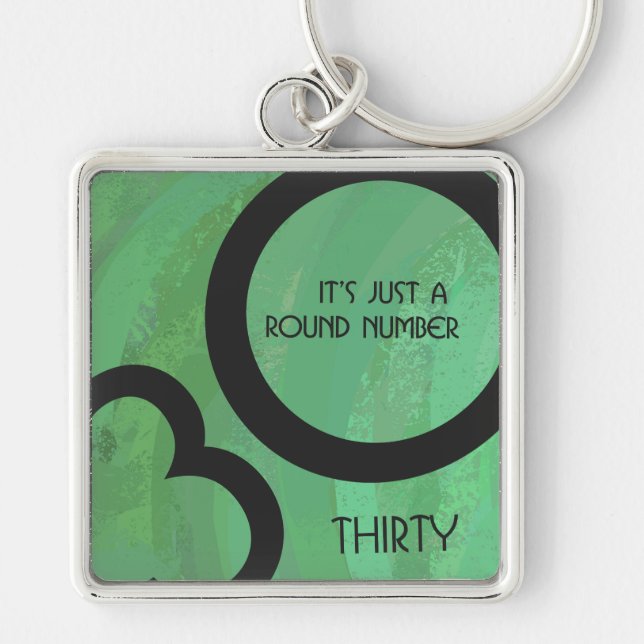 Chaveiro Aniversário verde de 30 décadas (Frente)