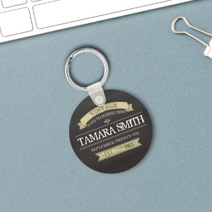 Chaveiro Aniversário Vintage Idade para Perfeição Elegante