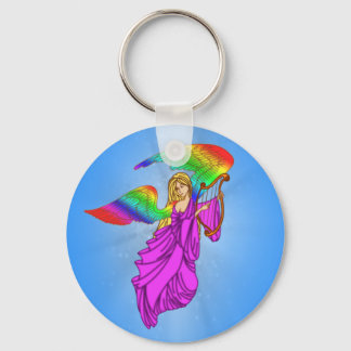 Chaveiro Anjo com Asas Arco-Íris