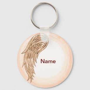 Chaveiro anjo cristão de uma asa