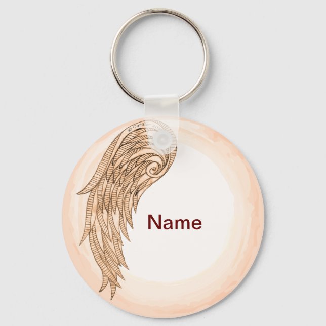 Chaveiro anjo cristão de uma asa (Frente)