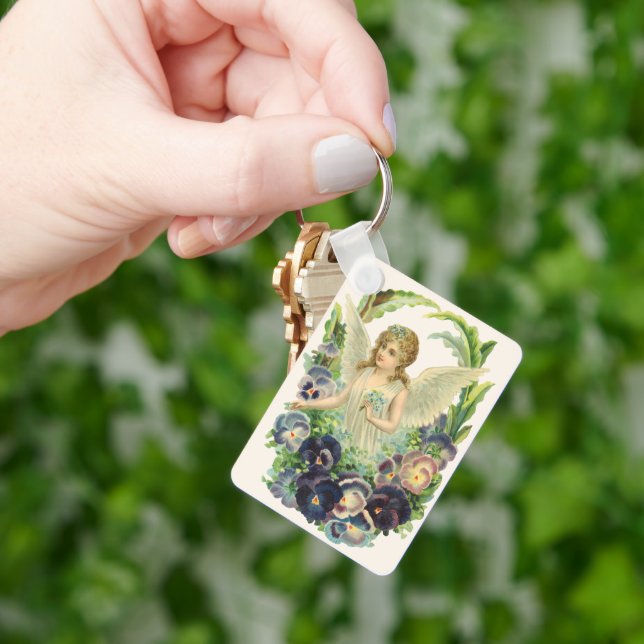 Chaveiro Anjo da Páscoa Vitoriano com Flores de Amor-Perfei (Mão)