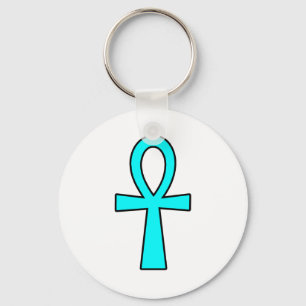 Chaveiro Ankh Egípcio Hieroglifo Cross Key Life Blue