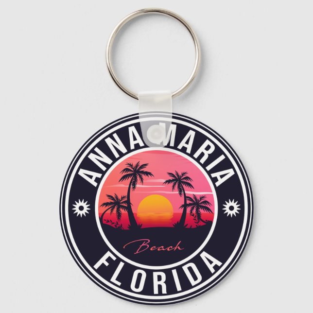 Chaveiro Anna Maria Island Florida Beach Retro Souvenir (Frente)