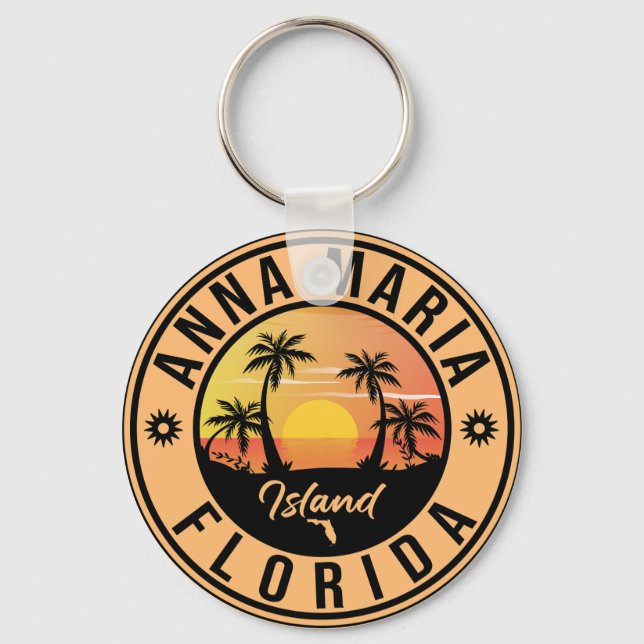Chaveiro Anna Maria Island Florida Beach Retro Souvenir (Frente)