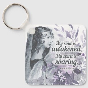Chaveiro Anne Bronte Cita Minha Alma Está Acordada Floral