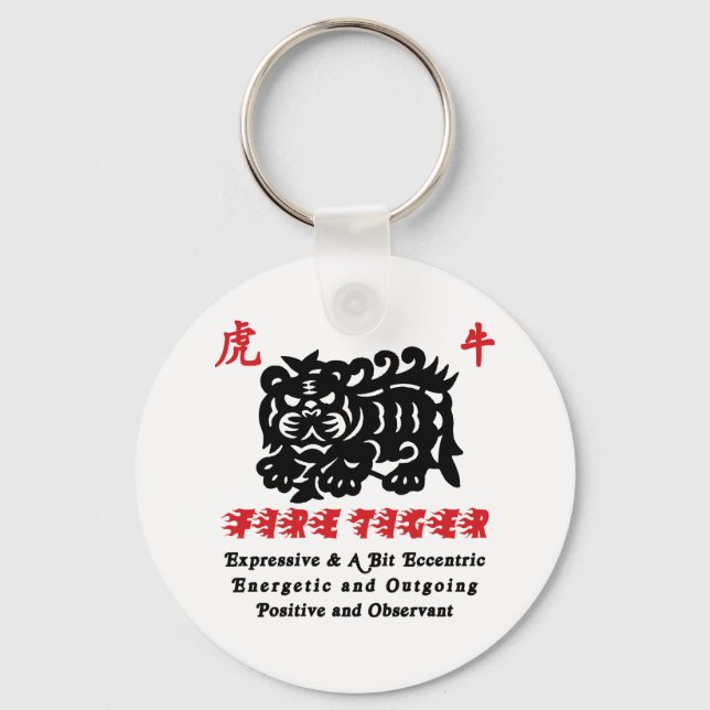 Chaveiro Ano Chinês do Tiigre 1986 Presente (Frente)