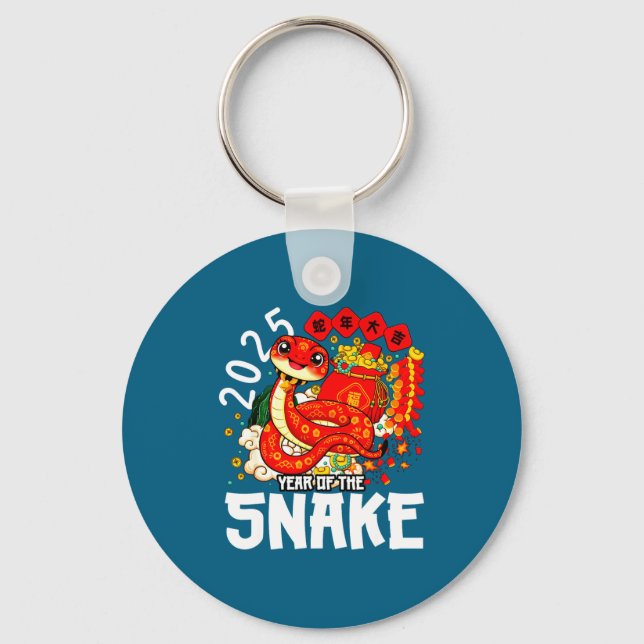 Chaveiro Ano da Serpente Vermelho Chinês S (Frente)