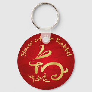 Chaveiro Ano do Coelho Chinês no Ano Novo Versão II