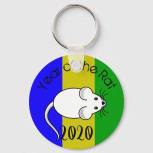 Chaveiro Ano do mouse Rat 2020 com texto