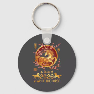 Chaveiro Ano Lunar do Cavalo Zodíaco Feliz Ano Novo Chinês