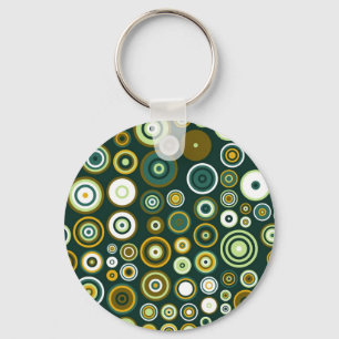 Chaveiro Anos 50 de Abstrato de Verde e Branco