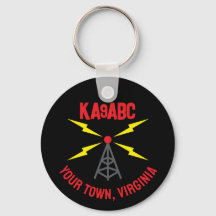 Antena do operador de rádio amador e indicativo de