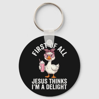 Chaveiro Antes de Tudo Jesus Acha Que Sou Um Design Delícia