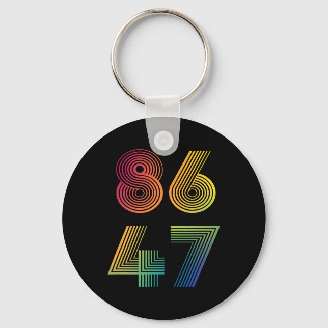 Chaveiro Anti Trump 8647 86 47 Impeach 47 Anti-Trump Presid (Frente)