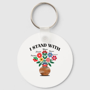 Chaveiro Anti Trump I Stand With Canada Mexico Groelândia U