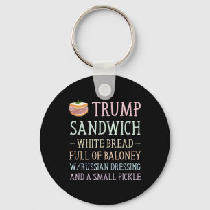 Chaveiro Anti Trump Sinal de Sandwich Engraçado
