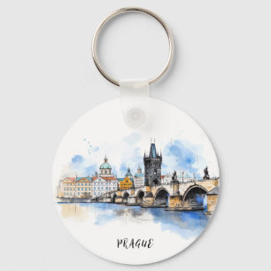 Chaveiro Antiga Praga, Charles Bridge Watercolor