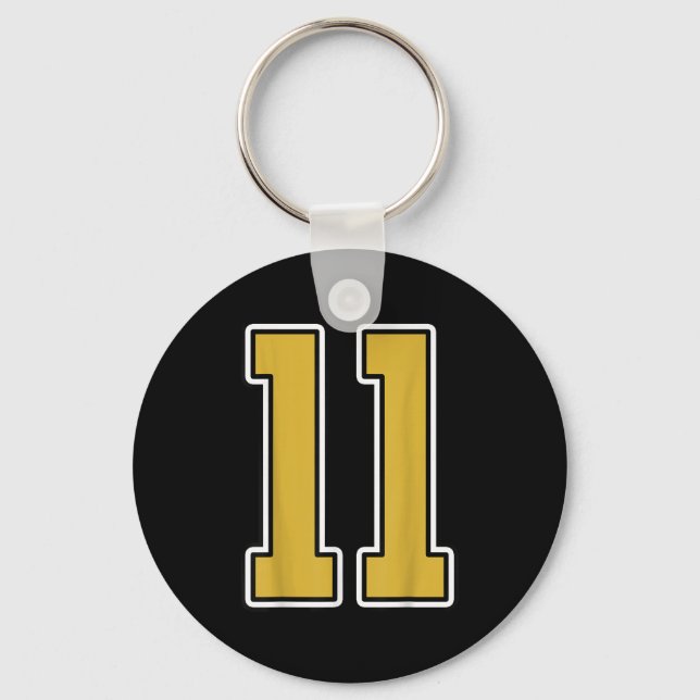 Chaveiro Antigo Dourado Black White Srts Número 11 Jersey U (Frente)