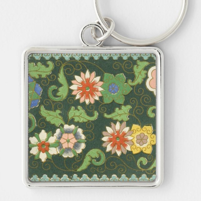Chaveiro Antigo Padrão Chinês de Cloisonné: Jade Verde (Frente)