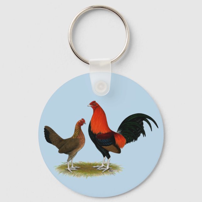 Chaveiro Antigos Bantams de Jogo Inglês: BB Red Pair (Frente)