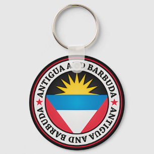 Chaveiro Antígua e Barbuda, redonda Emblem