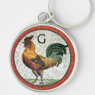 CHAVEIRO ANTIQUE ROMAN MOSAICS/ROOSTER MONOGRAM