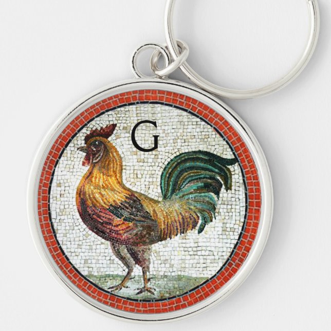 CHAVEIRO ANTIQUE ROMAN MOSAICS/ROOSTER MONOGRAM (Frente)