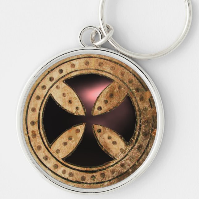 Chaveiro ANTIQUE TEMPLAR CROSS Black Onyx Gem (Frente)