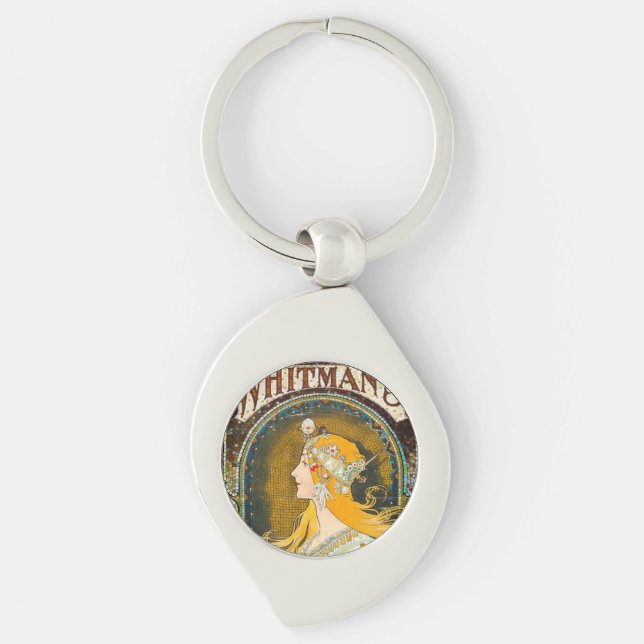 Chaveiro Anúncio de Alphonse Mucha Vintage Whitman (Frente)