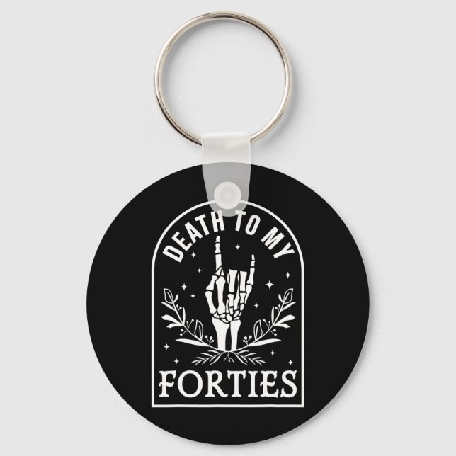 Chaveiro Aos meus quarenta anos 50, Skeleton Gothic Hallow (Frente)