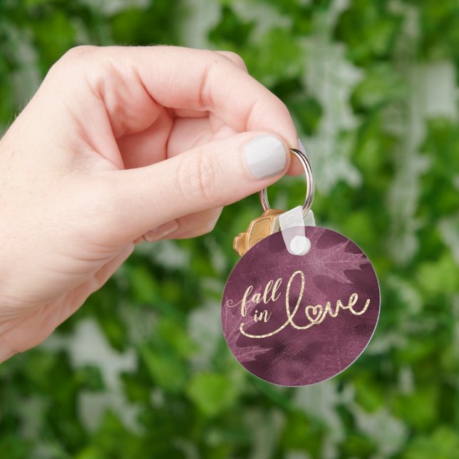 Chaveiro Apaixonado pelo outono | Joias de amora e Douradas (Mão)