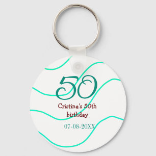 Chaveiro Apelido vermelho verde para aniversário de 50 anos