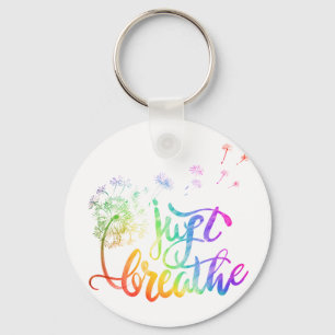 Chaveiro Apenas respire sopro de dandelion no vento