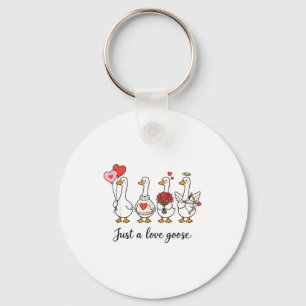 Chaveiro Apenas Um Ganso De Amor Fofo Coração De Cupido Do
