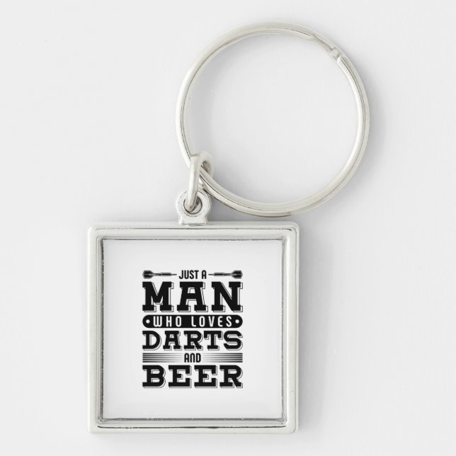 Chaveiro Apenas Um Homem Que Ama Dardos E Cerveja (Frente)